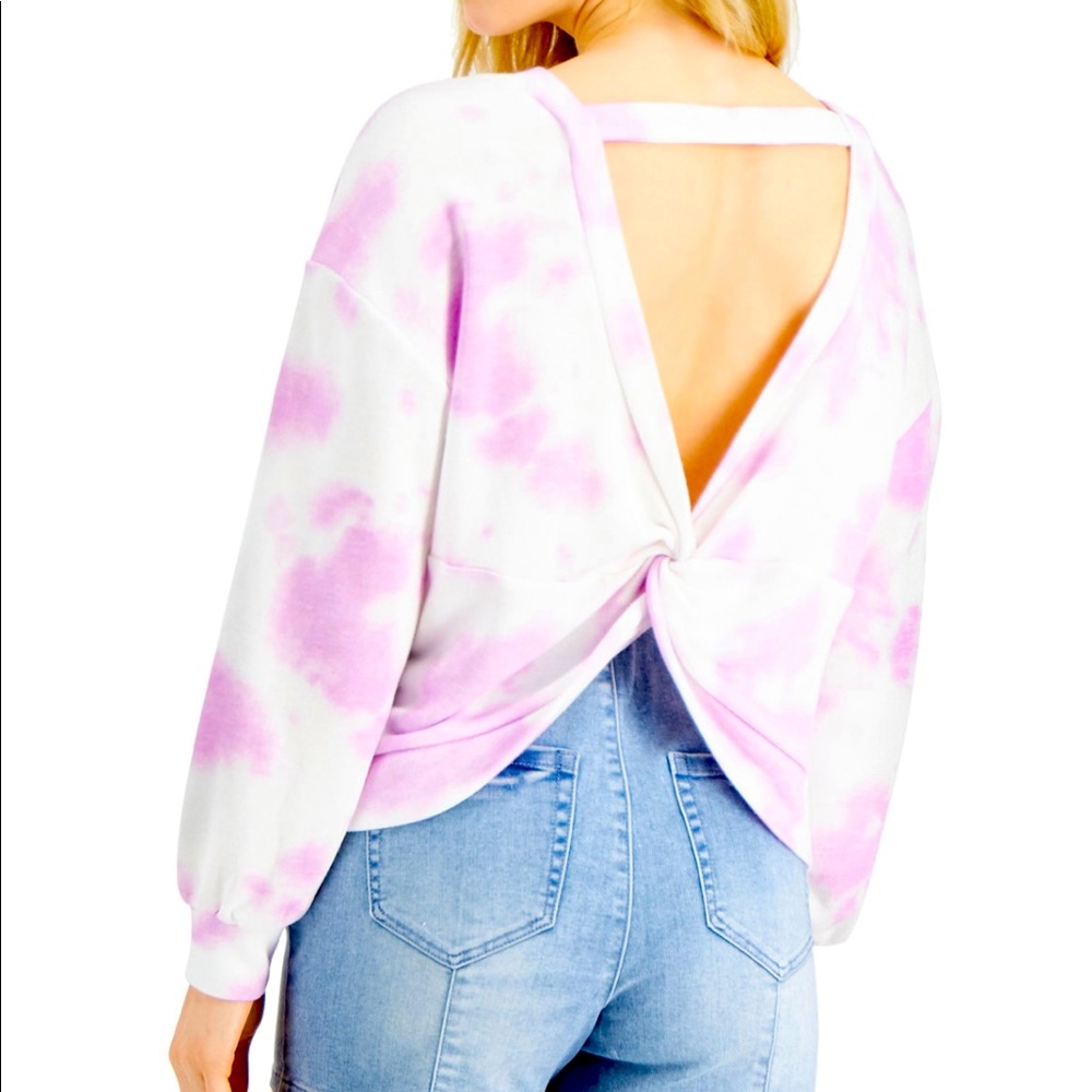 Bar III Tie-Dyed Twist-Back Sweatshirt